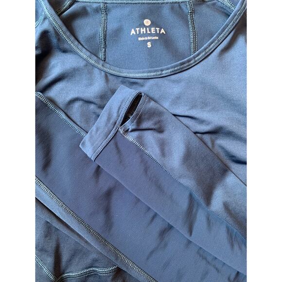 Athleta dark blue sculptek long sleeve athletic shirt - Picture 2 of 3